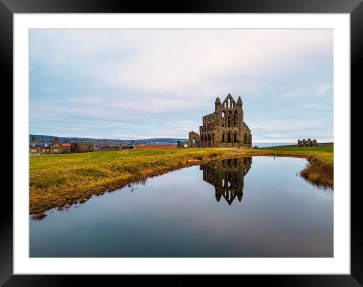 Whitby Abbey Reflections Framed Mounted Print by Tim Hill