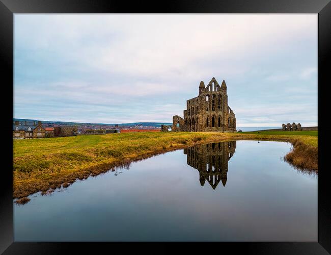 Whitby Abbey Reflections Framed Print by Tim Hill