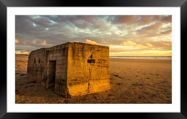 WW2 Pillbox Filey Beach Framed Mounted Print by Tim Hill
