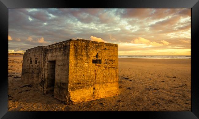 WW2 Pillbox Filey Beach Framed Print by Tim Hill