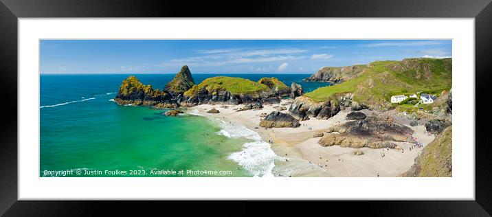 Kynance Cove Panorama, The Lizard, Cornwall Framed Mounted Print by Justin Foulkes