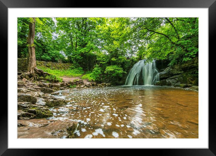 Janets Foss Waterfall Malham Framed Mounted Print by Tim Hill