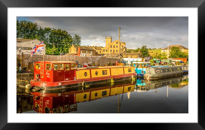 Narrow Boats on Mirfield Canal Framed Mounted Print by Tim Hill