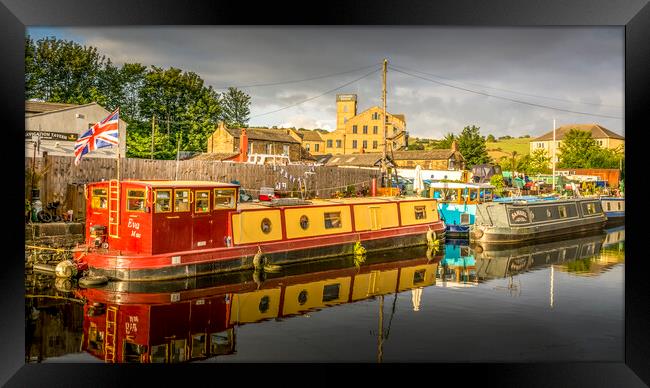 Narrow Boats on Mirfield Canal Framed Print by Tim Hill