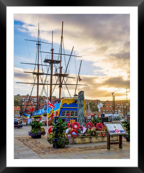 Whitby HMS Endeavour Framed Mounted Print by Tim Hill