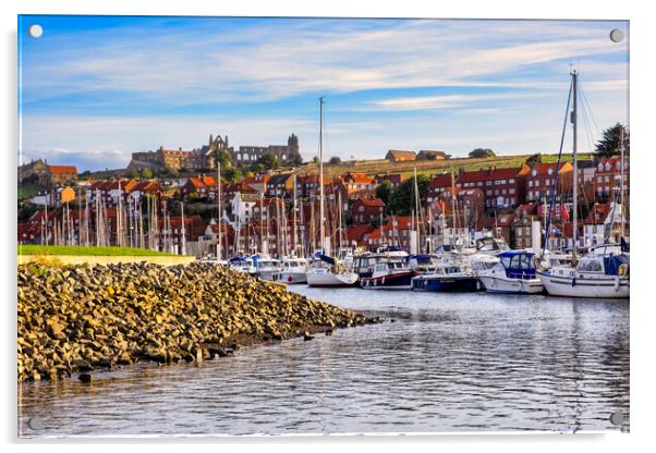 Whitby Abbey from River Esk Yachting Marina Acrylic by Tim Hill
