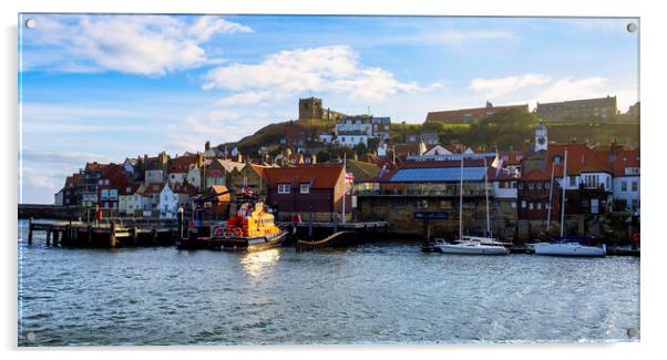 Whitby Lifeboat Yorkshire Coast Acrylic by Tim Hill
