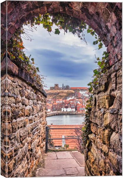 Whitby Abbey from West Cliff Tunnel Canvas Print by Tim Hill