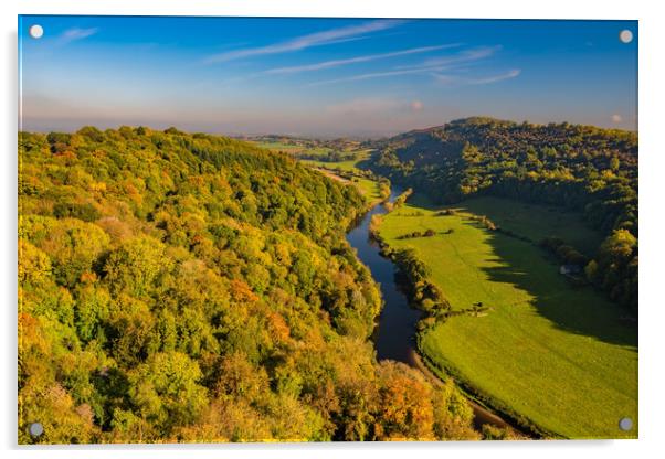 Symonds Yat and the River Wye in Autumn Acrylic by David Ross