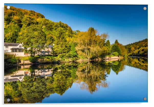 River Wye Reflections, Symonds Yat Acrylic by David Ross
