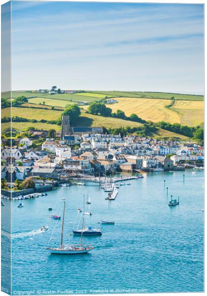 Salcombe from East Portlemouth, South Hams, Devon Canvas Print by Justin Foulkes