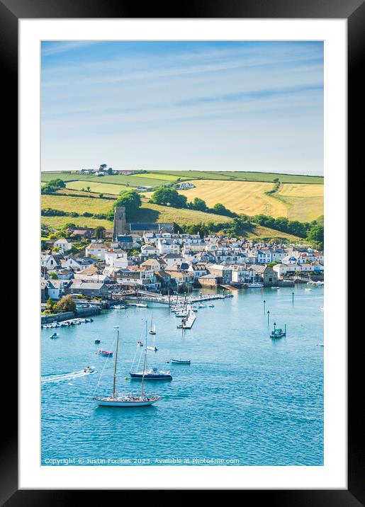 Salcombe from East Portlemouth, South Hams, Devon Framed Mounted Print by Justin Foulkes
