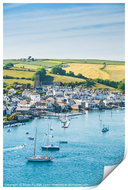 Salcombe from East Portlemouth, South Hams, Devon Print by Justin Foulkes