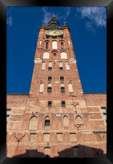 Main Town Hall Tower In Gdansk Framed Print by Artur Bogacki
