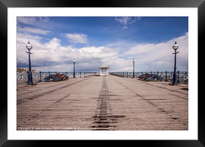 Dawn's Embrace on Swanage Pier, Dorset Framed Mounted Print by Holly Burgess