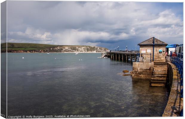 Swanage Pier's Nautical Snapshot Canvas Print by Holly Burgess