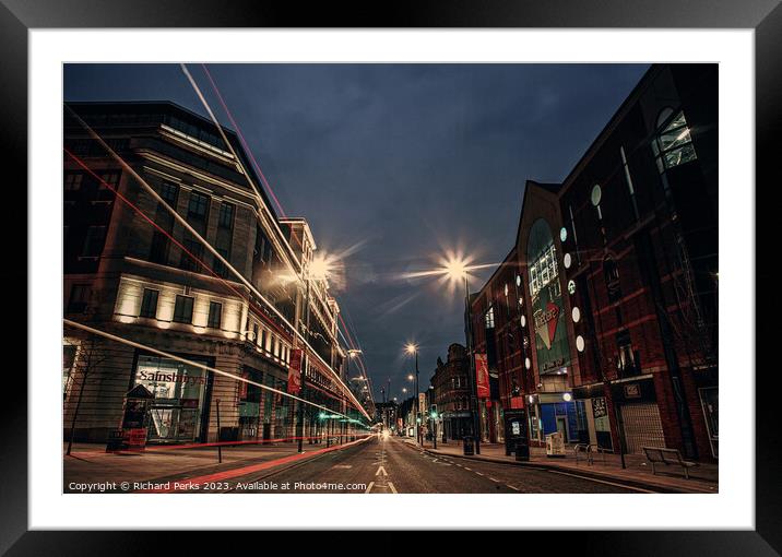 Vibrant Leeds Nightlife Framed Mounted Print by Richard Perks