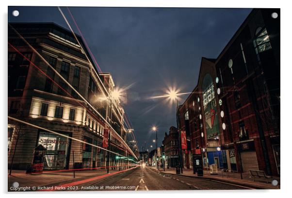 Vibrant Leeds Nightlife Acrylic by Richard Perks