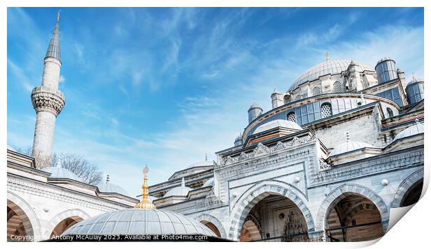 Istanbul beyazit camii mosque Print by Antony McAulay