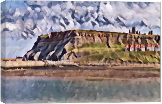 Whitby Cliffs - Acrylic Style Canvas Print by Glen Allen