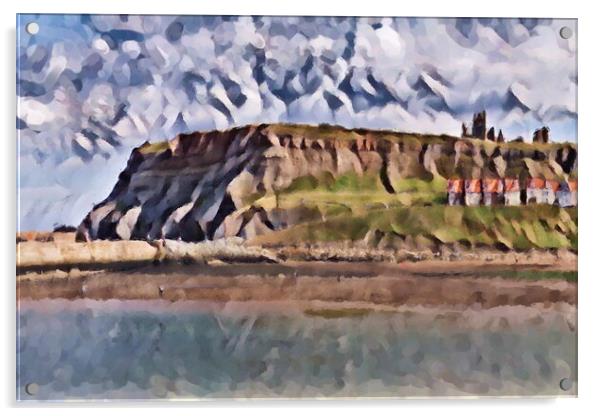 Whitby Cliffs - Acrylic Style Acrylic by Glen Allen
