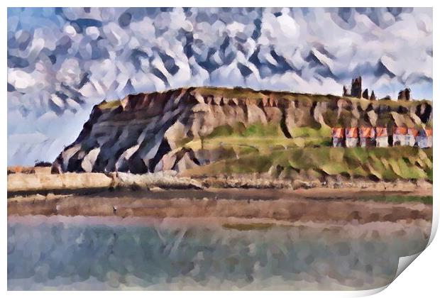 Whitby Cliffs - Acrylic Style Print by Glen Allen