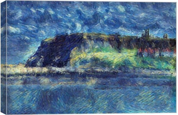 Whitby Cliffs - Impressionist Canvas Print by Glen Allen