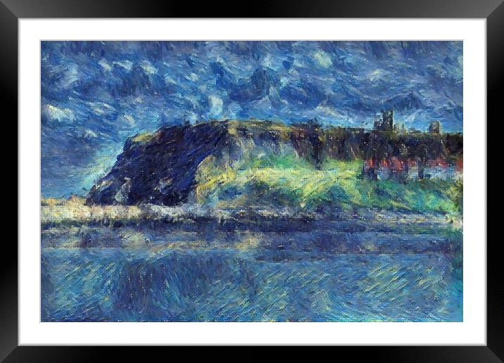 Whitby Cliffs - Impressionist Framed Mounted Print by Glen Allen