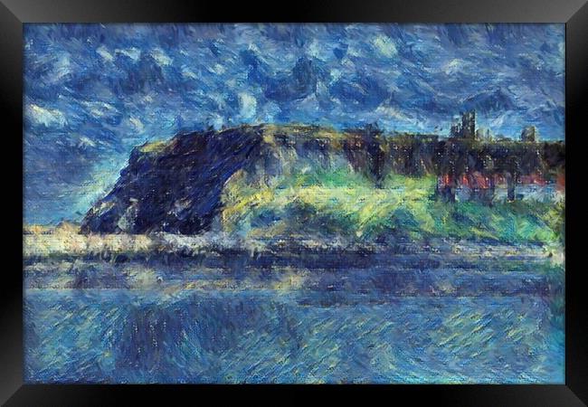 Whitby Cliffs - Impressionist Framed Print by Glen Allen