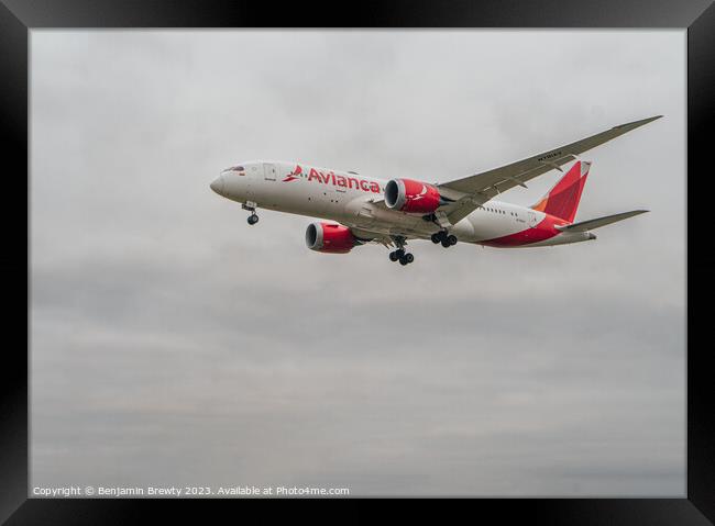 Avianca  Framed Print by Benjamin Brewty