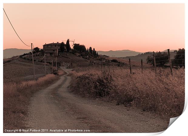 Sunset at Castagno Print by Neal P