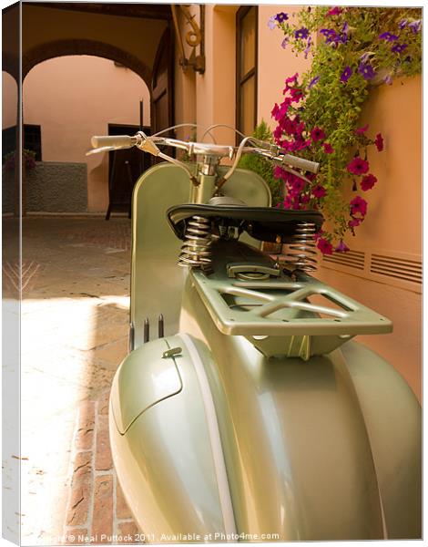 Italian Scooter Canvas Print by Neal P