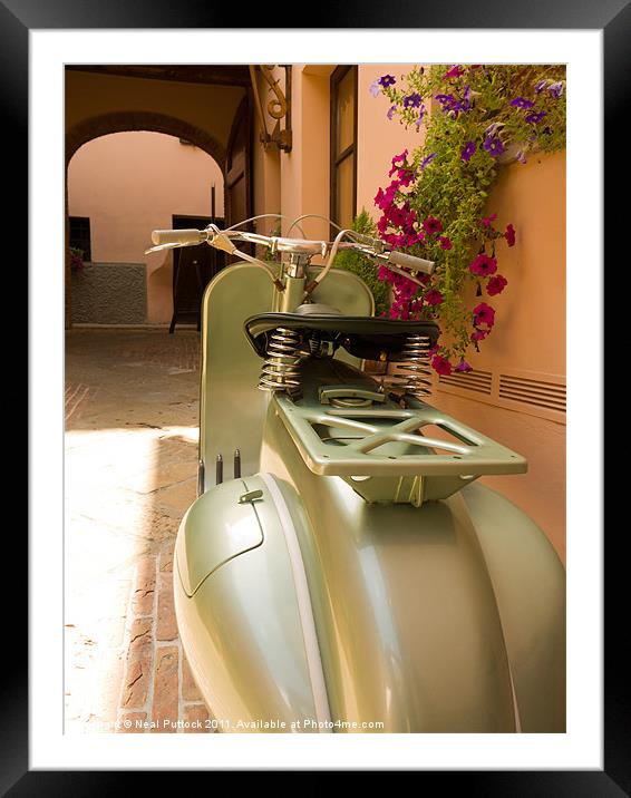 Italian Scooter Framed Mounted Print by Neal P