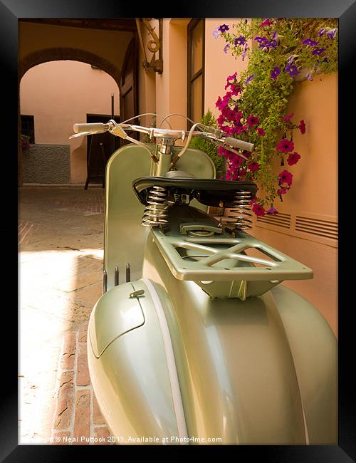 Italian Scooter Framed Print by Neal P