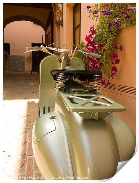 Italian Scooter Print by Neal P