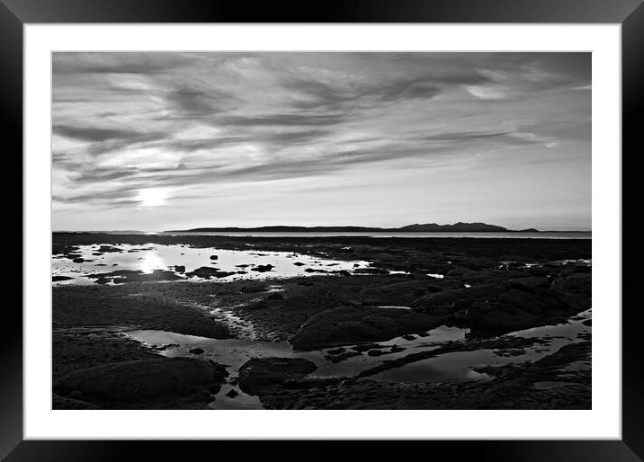 Arran silhouetted by setting sun Framed Mounted Print by Allan Durward Photography