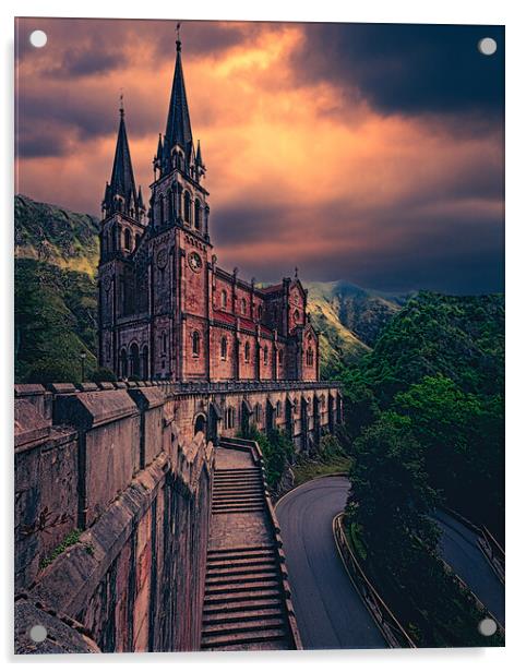 Basílica de Santa María la Real de Covadonga Acrylic by Chris Lord