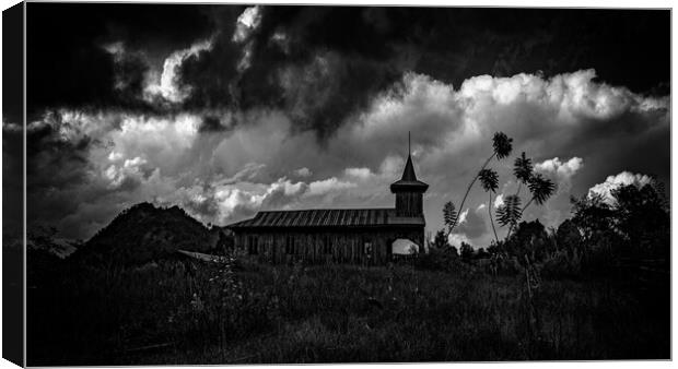 The Old Wooden Christian Church Canvas Print by Chris Lord