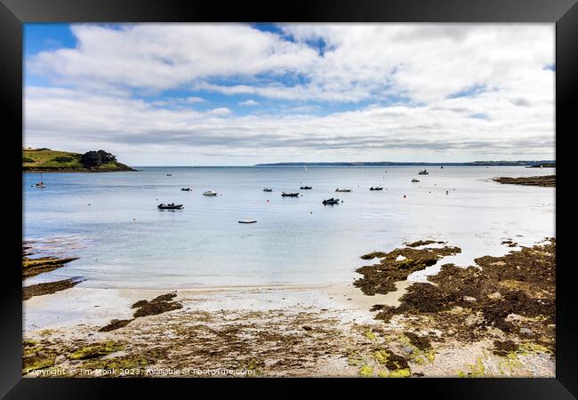 Tavern Beach View, St Mawes Framed Print by Jim Monk
