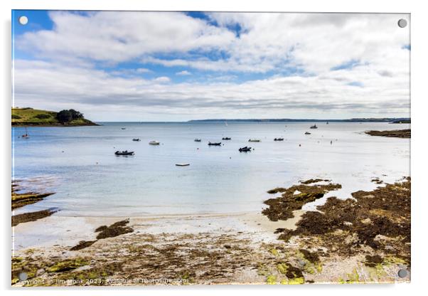 Tavern Beach View, St Mawes Acrylic by Jim Monk