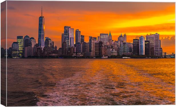 Sunrise Over Lower Manhattan Canvas Print by Chris Lord