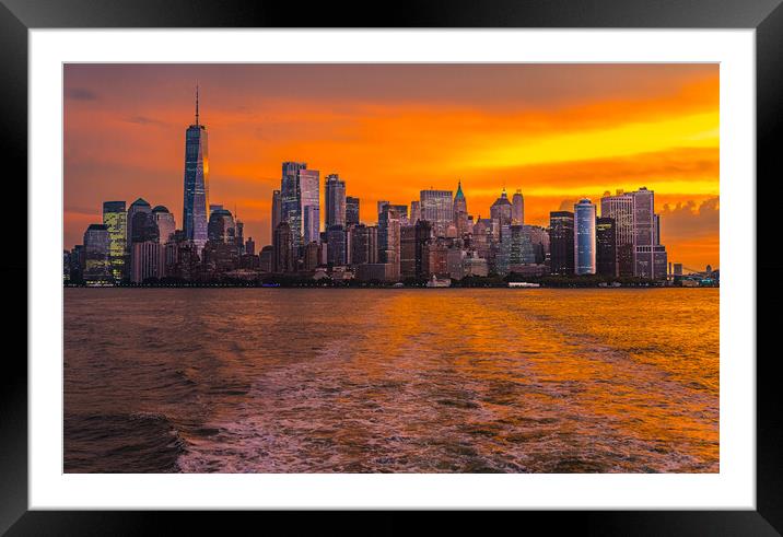 Sunrise Over Lower Manhattan Framed Mounted Print by Chris Lord
