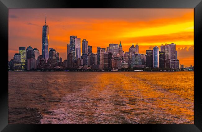 Sunrise Over Lower Manhattan Framed Print by Chris Lord