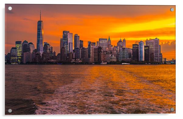 Sunrise Over Lower Manhattan Acrylic by Chris Lord