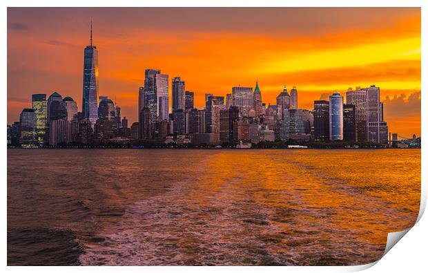 Sunrise Over Lower Manhattan Print by Chris Lord