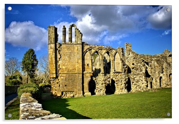 Serene ruins of Easby Abbey Acrylic by Steve Smith