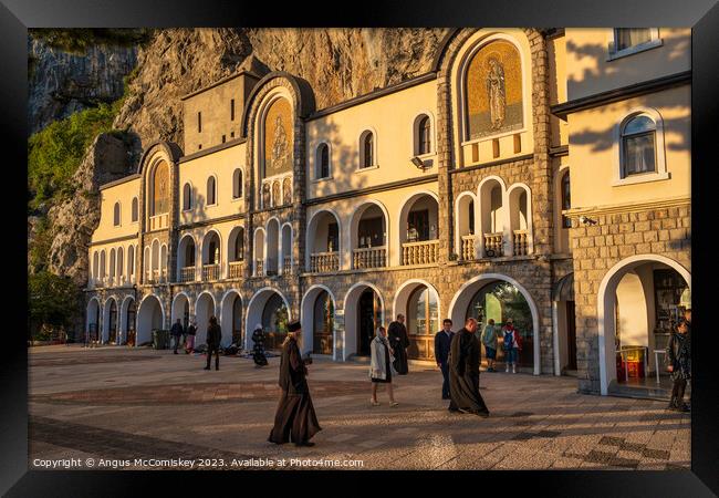 Ostrog Monastery in Montenegro at golden hour Framed Print by Angus McComiskey