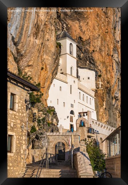 The upper church of Ostrog Monastery in Montenegro Framed Print by Angus McComiskey