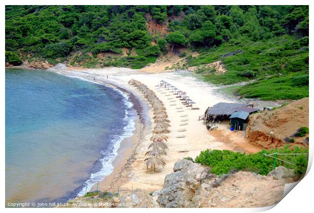 Agistros beach, Skiathos, Greece. Print by john hill