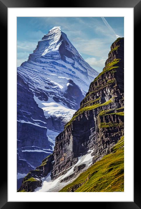 Towering Eiger North Face Framed Mounted Print by Roger Mechan